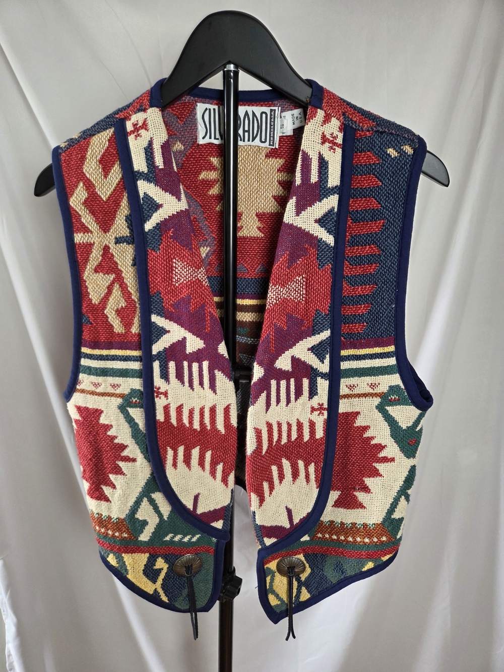 Silverado Red Patterned Southwestern Knit Vest - Picture 2 of 4